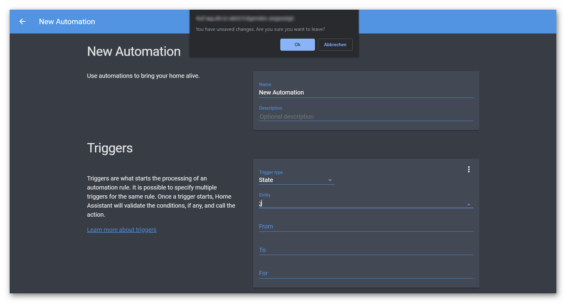 Old dialog style in automations editor · Issue #4253 · home-assistant ...