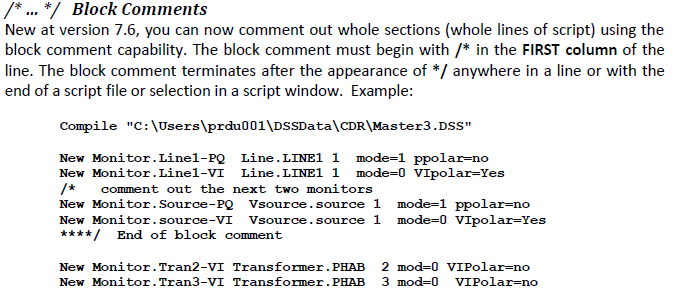 Block Comments Not started at first of line · Issue #1 · tshort/opendss ...