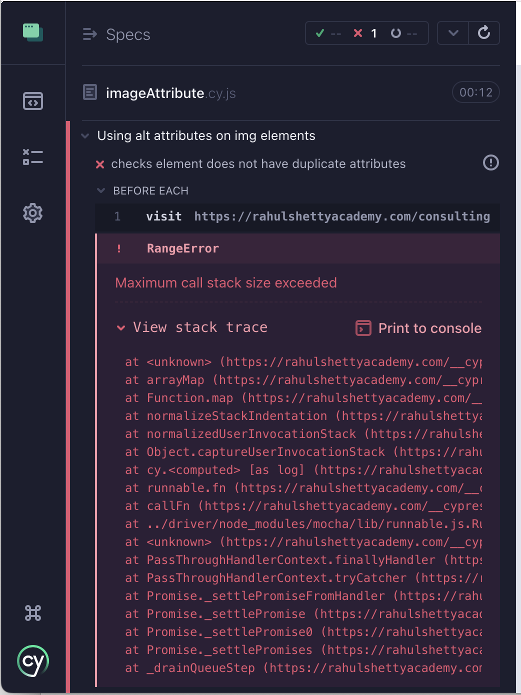 Range Error - Maximum call stack size exceeded · Issue #24790 · cypress ...