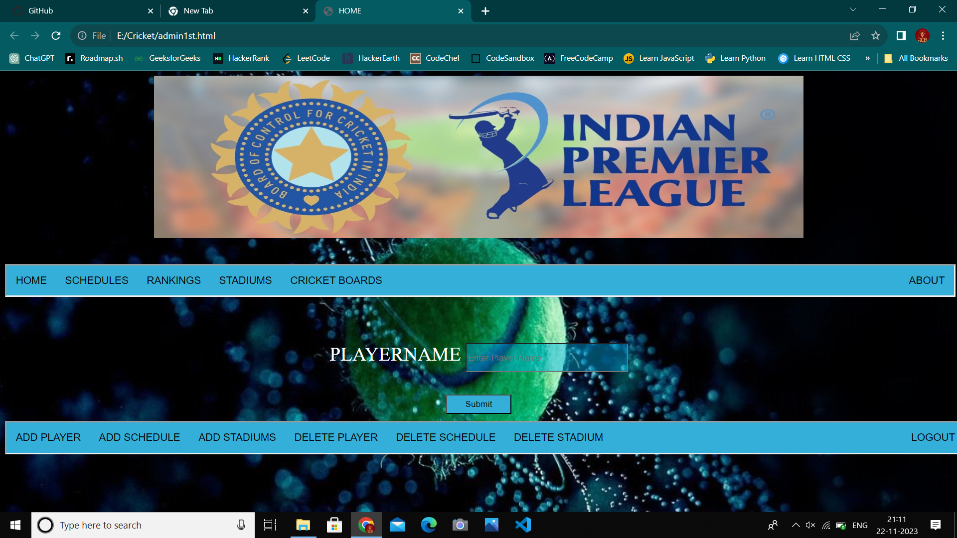 GitHub srujan3185/CricketDatabaseManagement Cricket Database