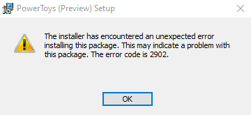 Can't install from MSI or EXE (Warning 1909 & error code 2902) · Issue ...