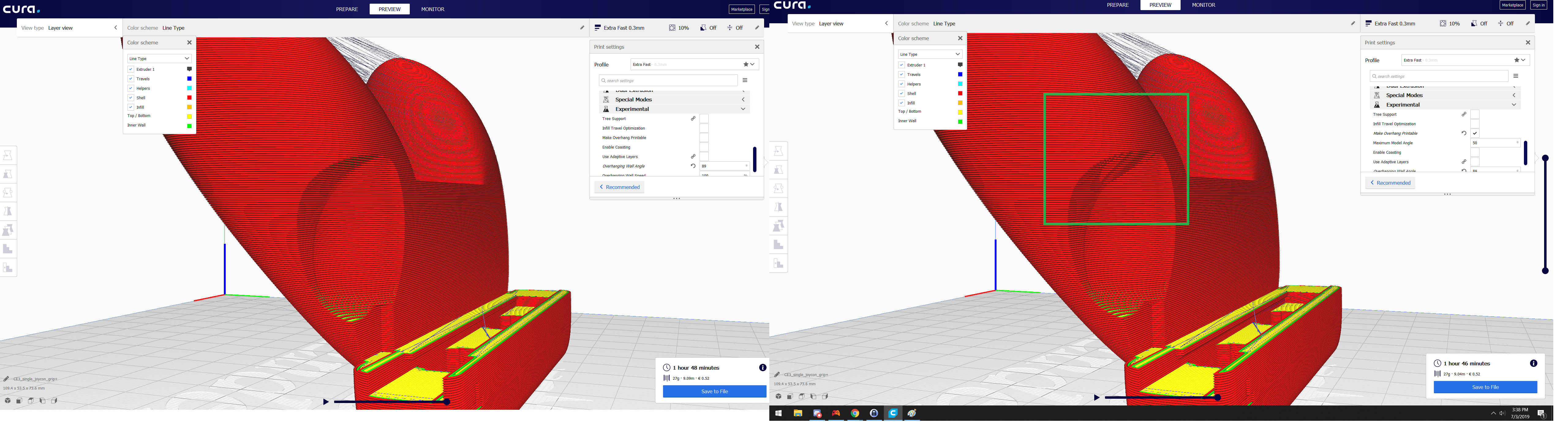 Make Color Scheme that shows changes made to model through "Make ...