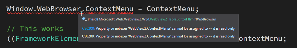 WebView ContextMenu is marked Read Only - Why? · Issue #1625 ...