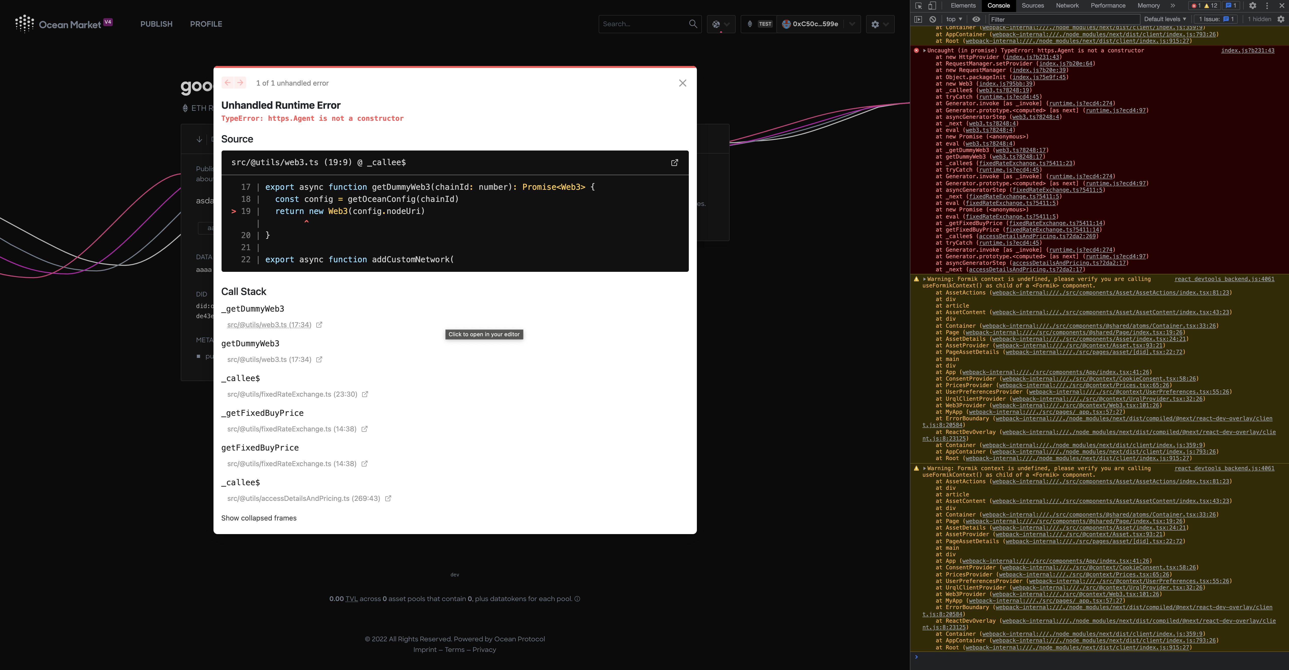 web3 https.Agent error · Issue #1100 · oceanprotocol/market · GitHub