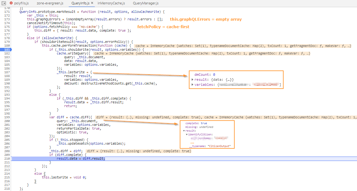 watchQuery causes TypeError Cannot assign to read only property 'data