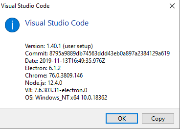 After uninstalling the VSCode and installing the new version the old ...