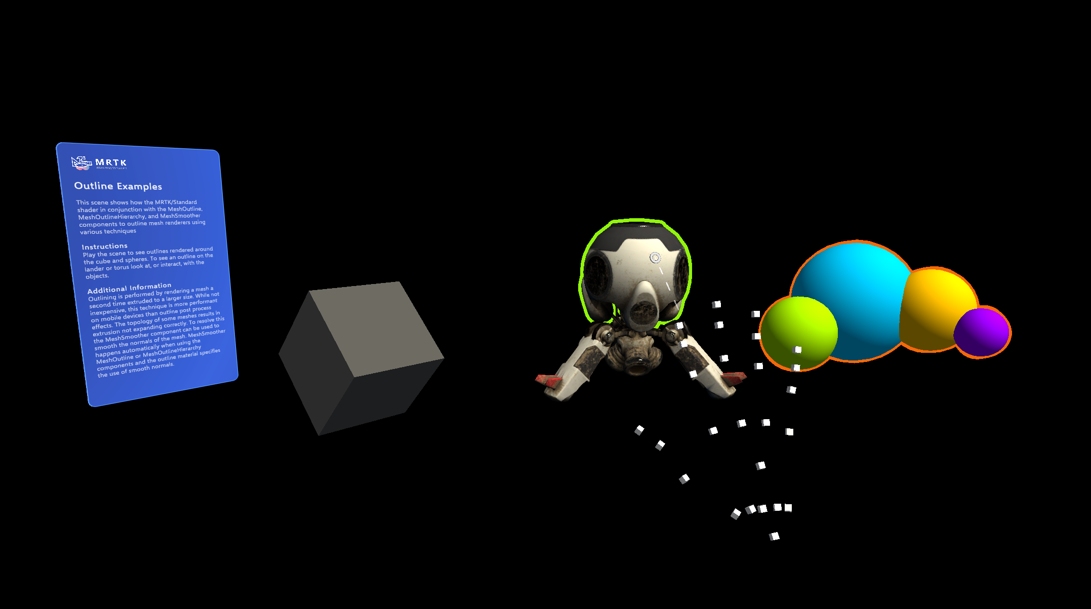 2022-05-02 22_59_32-MRTKDevTemplate - OutlineExamples - PC, Mac   Linux Standalone - Unity 2020 3 30