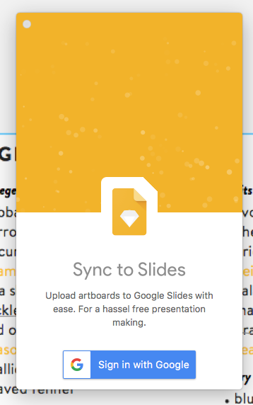 after signing into google sync to slides panel doesn t update