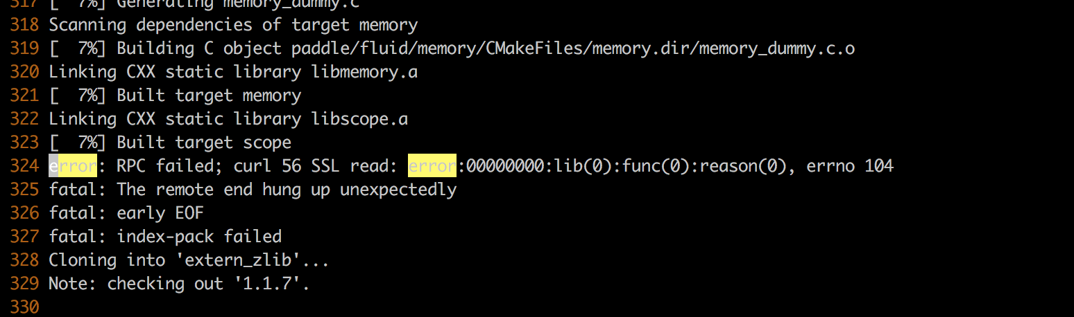 编译提示error:RPC failed · Issue #11599 · PaddlePaddle/Paddle · GitHub