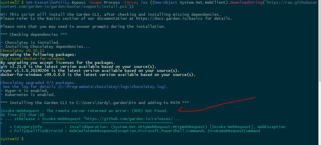 Error during Windows installation · Issue #596 · garden-io/garden · GitHub