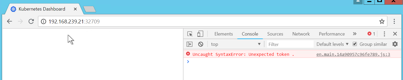 Dashboard Web UI URL shows blank page · Issue #7420 · kubernetes ...