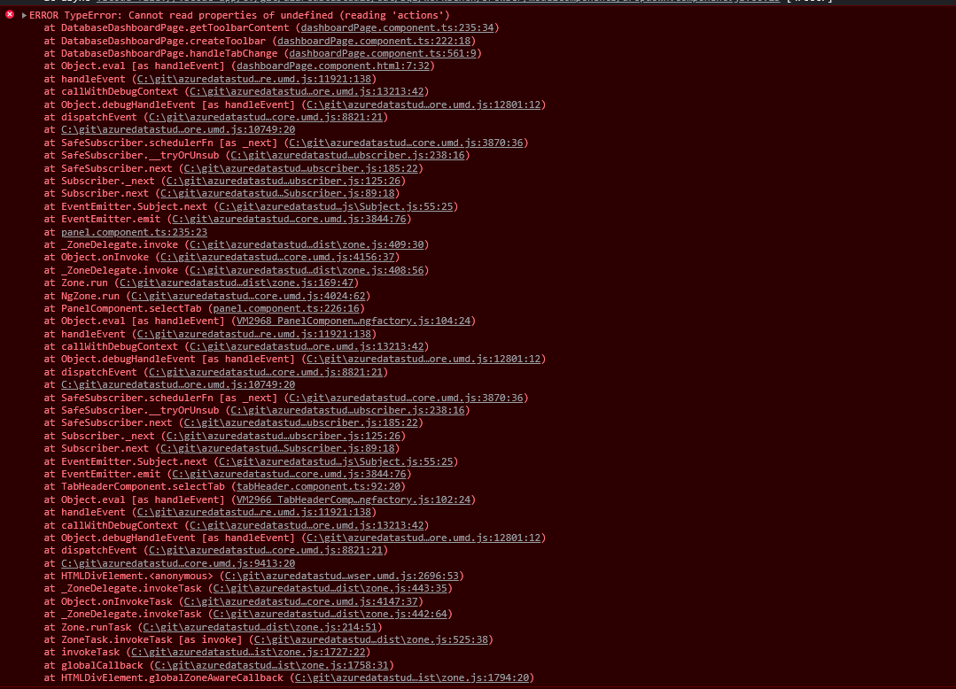 Error in the developer console when switch tabs in dashboard · Issue ...