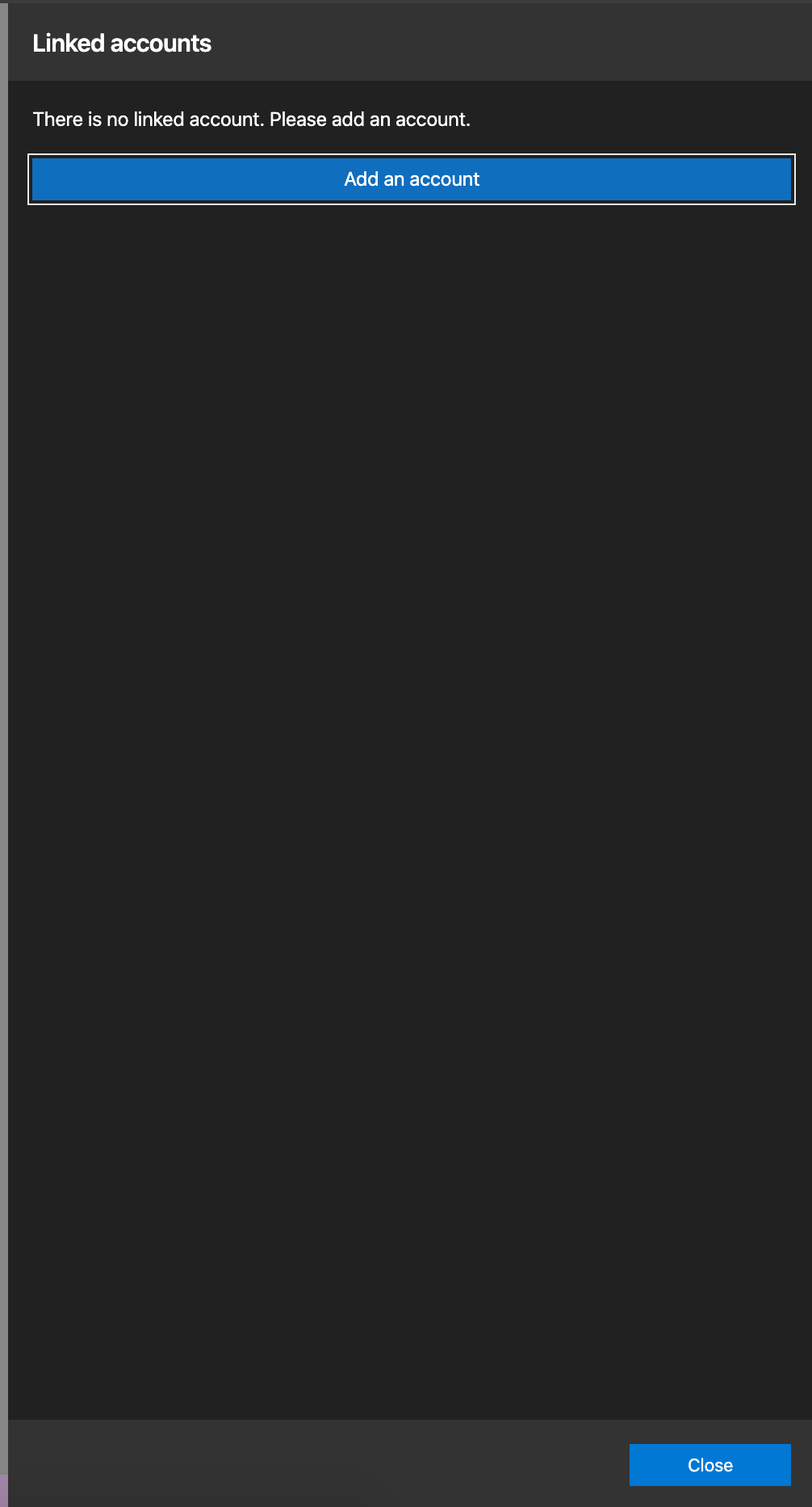 i have a linked azure account but the dialog is not showing it · Issue ...