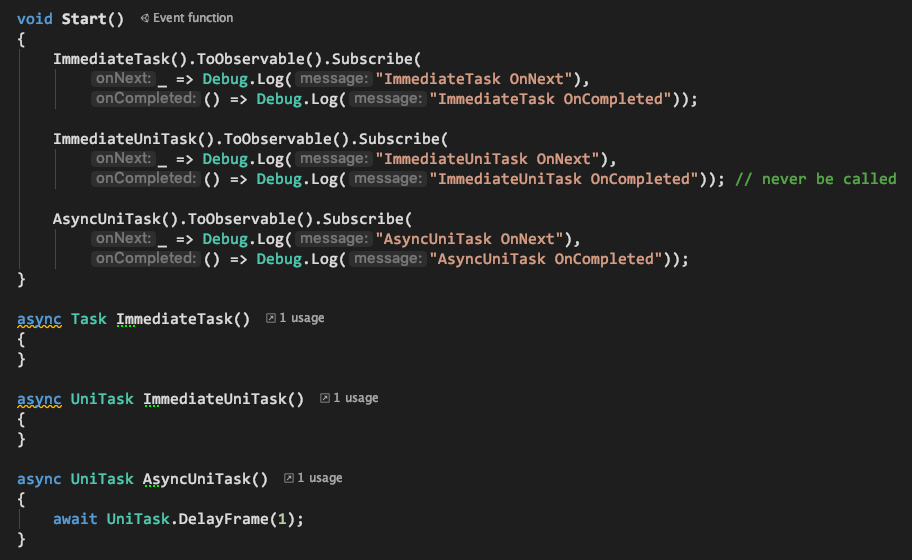 OnCompleted won't be called on UniTask.ToObservable() when UniTask ...