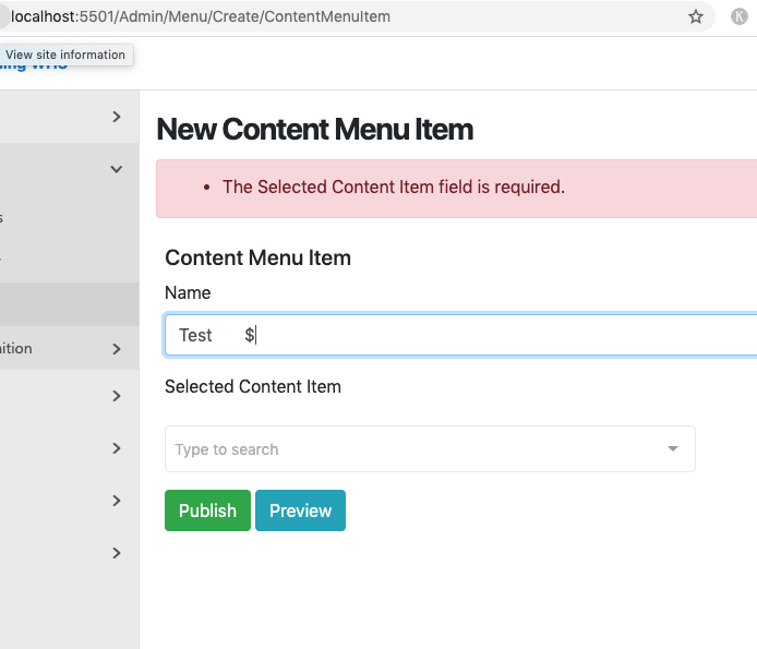 Content Menu Item loses routevalues on validation error · Issue #6478 ...