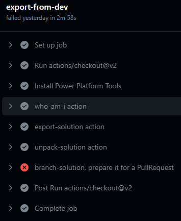Branch solution action failing on create-solution-pr in IL5 environment ...