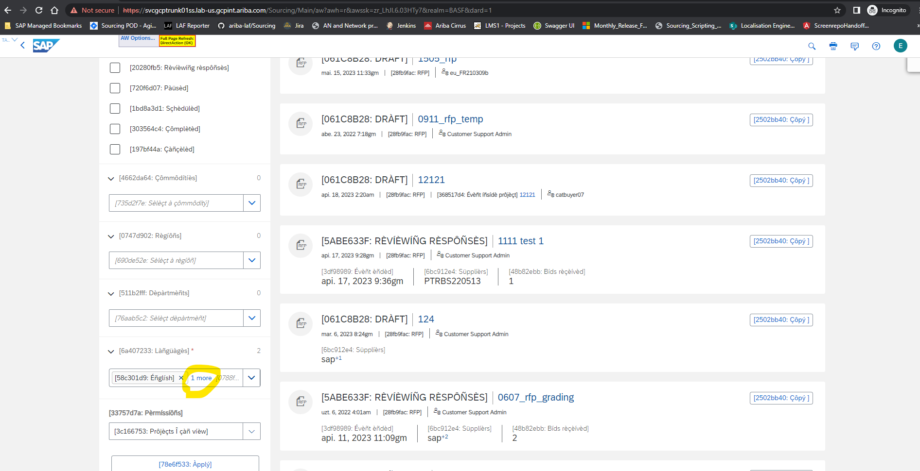[Sourcing] Hardcoding in Watched projects "1 more" · Issue 10106 · SAP