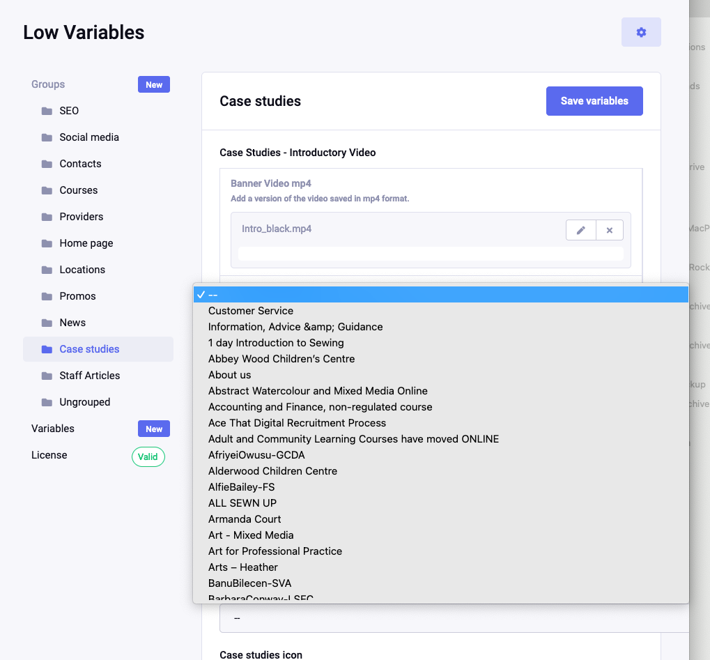 Low Variables : EE6 - Layout error with Select Entries variable · Issue ...