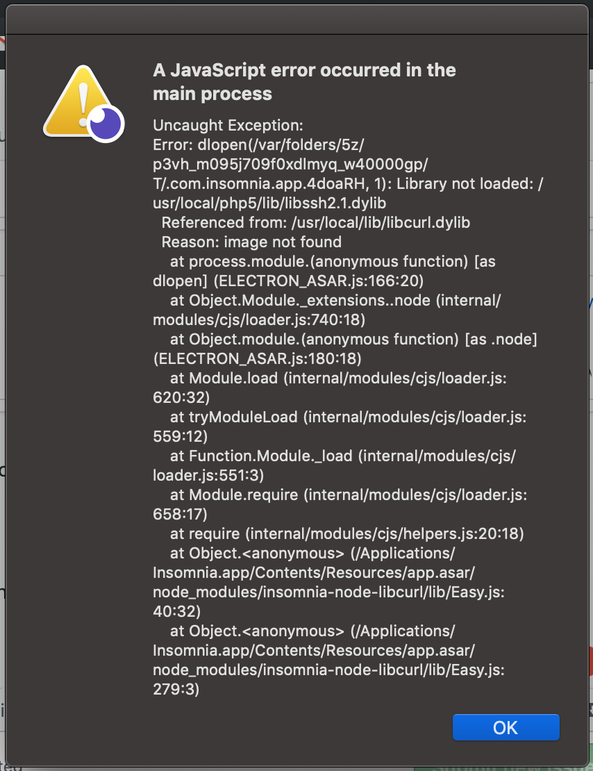 [BUG] Insomnia Startup Error · Issue #1743 · Kong/insomnia · GitHub