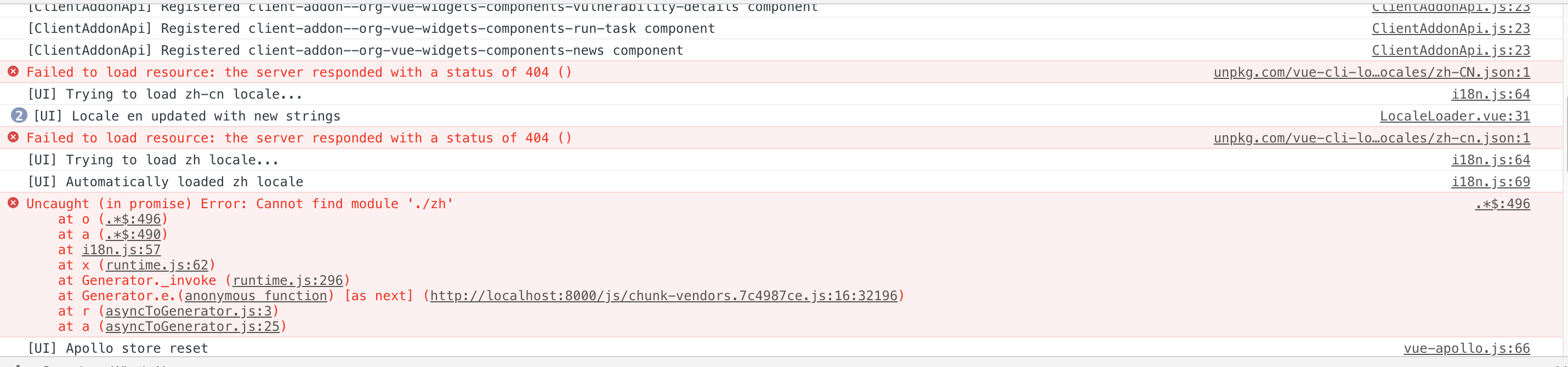 vue-cli 版本 3.2.1 获取中文 json 404，诱导出各种错误 · Issue #3022 · vuejs/vue-cli ...