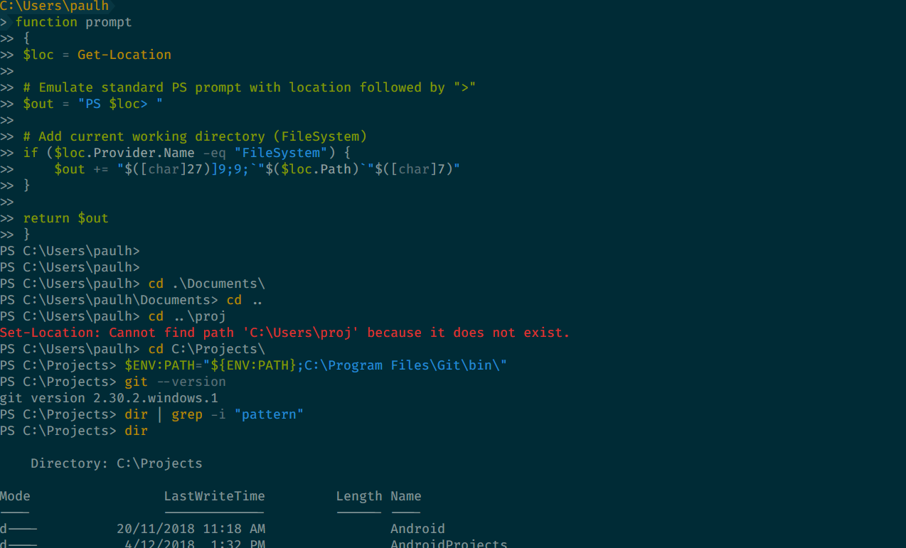 Powershell Core OSC9;9 string leaves residue in prompt after using grep