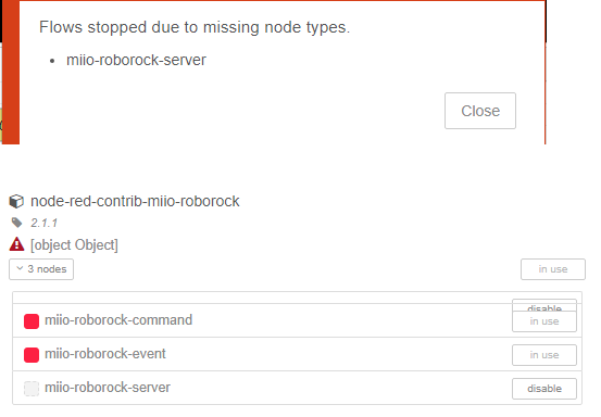 After upgrade to 2.1.1 flows stopped due to missing node type error ...