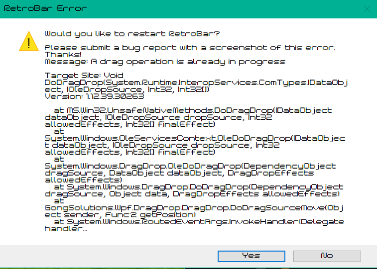 crash when attempting to drag icons while simultaniously copying files