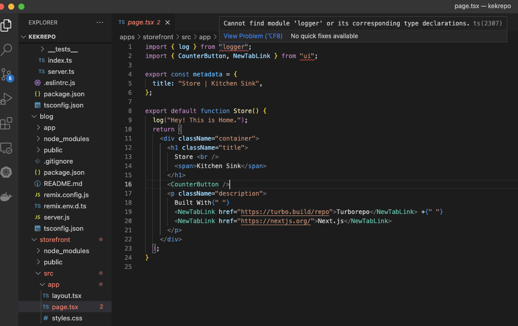 [turborepo] Cannot find module 'ui' or its corresponding type ...