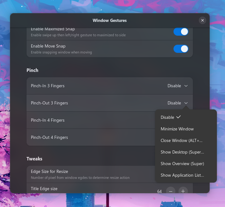 Migrating functionalities from GNOME Gesture Improvements to