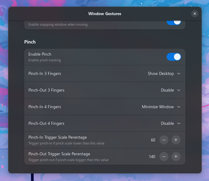 Migrating functionalities from GNOME Gesture Improvements to
