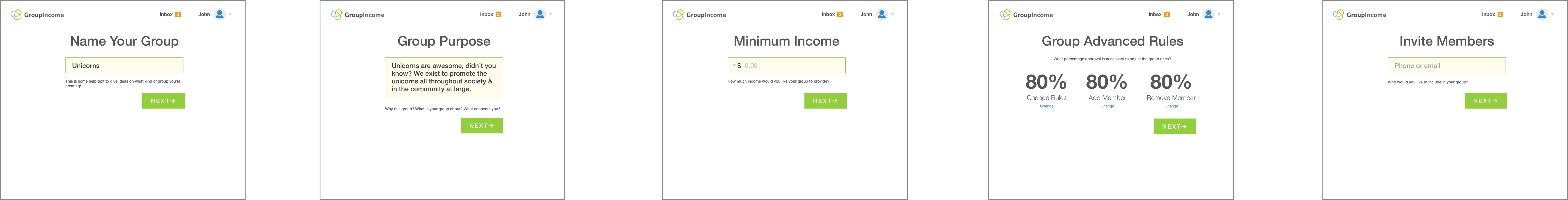 mockup - group creation