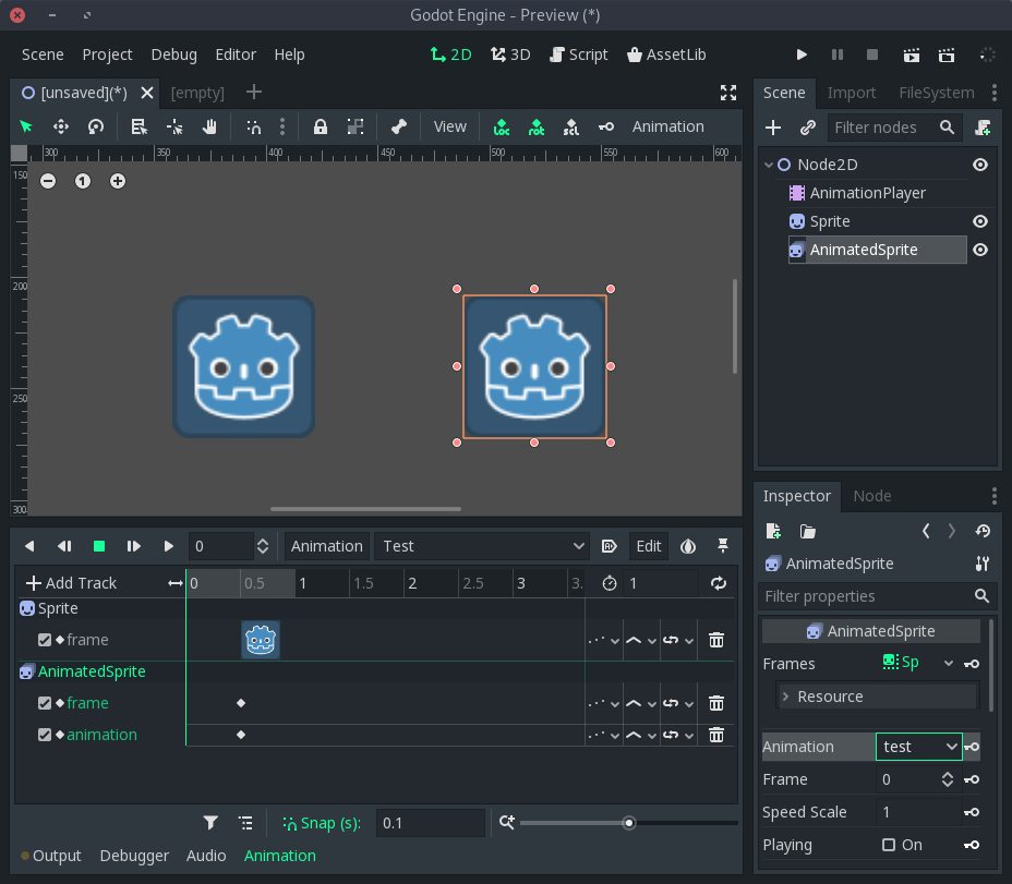 Limitation with AnimationPlayer preview for AnimatedSprite · Issue ...