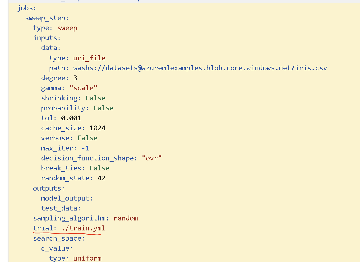 Correct syntax for specifying trial in a sweep job · Issue 115417 · MicrosoftDocs/azuredocs