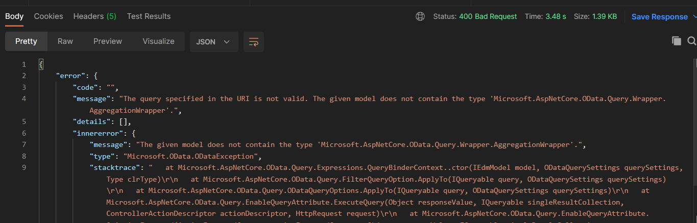 Issue with filter operator while combining with groupby in odata on ...
