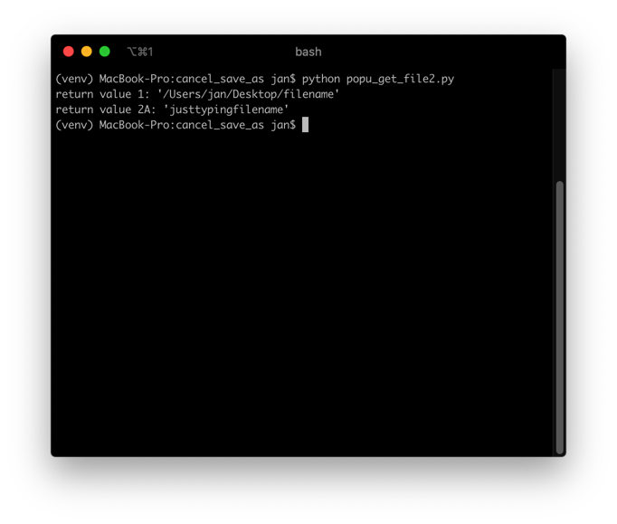 [ Question] FileSaveAs: Howto distinguish between Save and Cancel ...