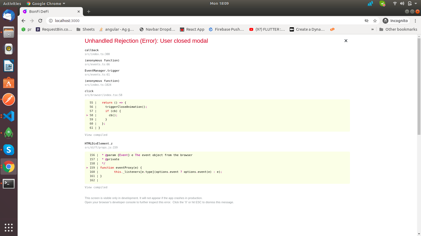 QR code modal showing error while closing the modal · Issue #449 ...