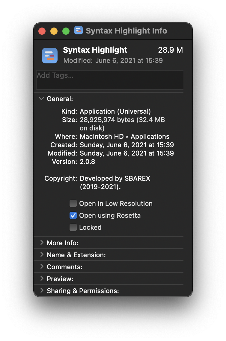 v2.0.8 can't be launched on Big Sur · Issue #87 · sbarex ...
