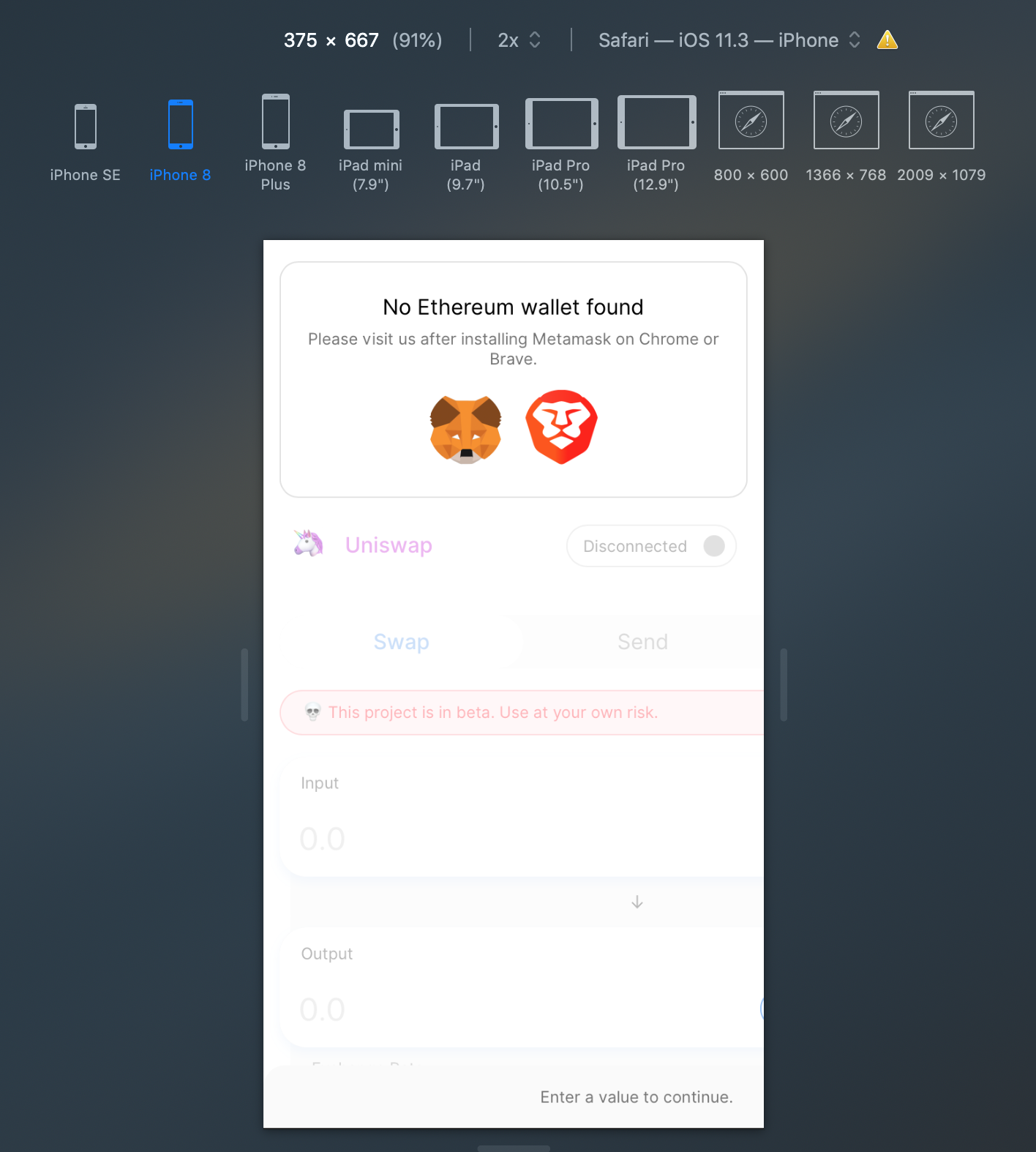 UI should adjust with window size · Issue #180 · Uniswap/interface · GitHub