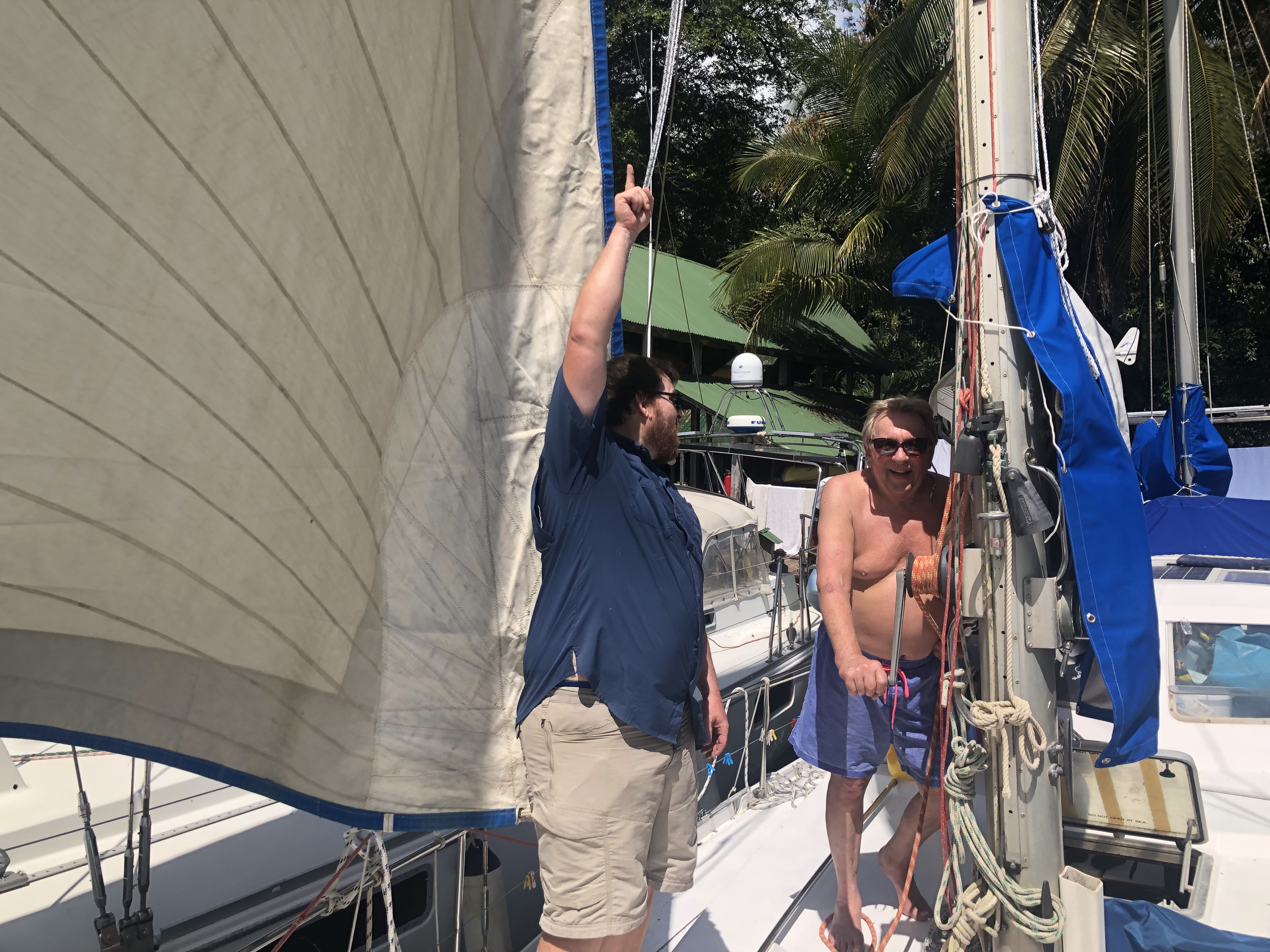 Dad working on the boat at Tijax