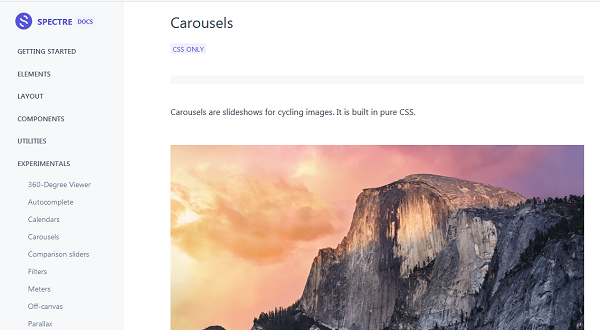 Why Carousel (slideshow) example from Spectre Github documentation ...