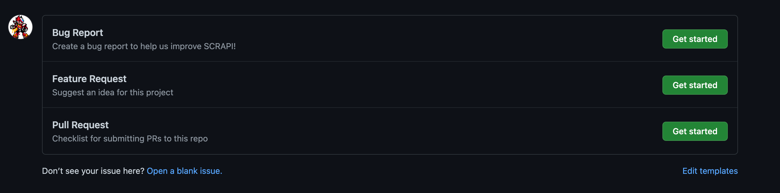 Pre-configured Issue and Pull Request Templates for this project ...