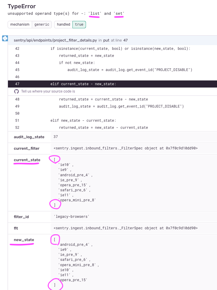 When tracking the value of a variable, correctly indicate it with ...