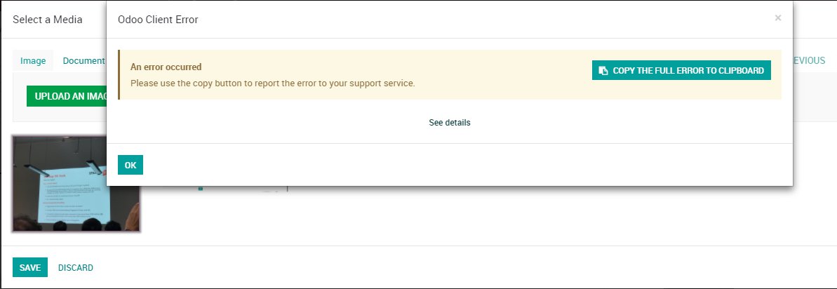 Error when trying to add a picture to the project task description ...