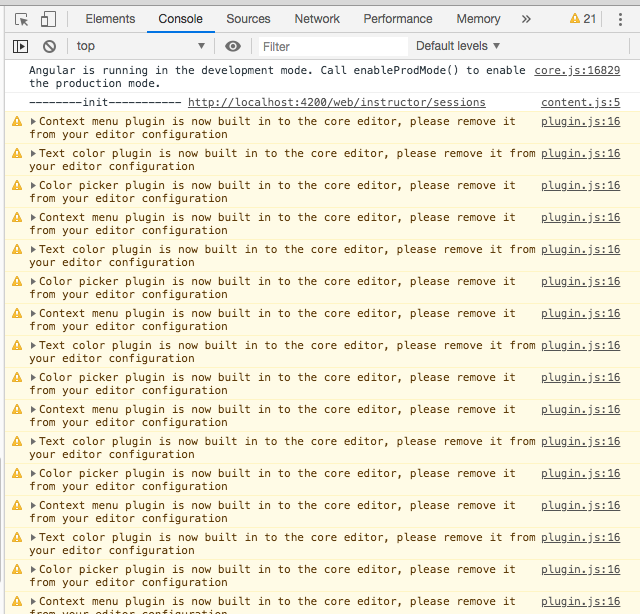 Resolve console warning raised by TinyMCE · Issue #9720 · TEAMMATES ...