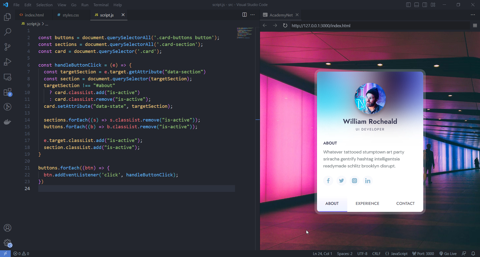 GitHub - academynet/ModernProfileCard: Design a Modern Profile Card ...
