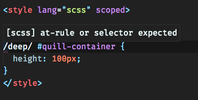 Error when using Deep Selectors · Issue #634 · vuejs/vetur · GitHub