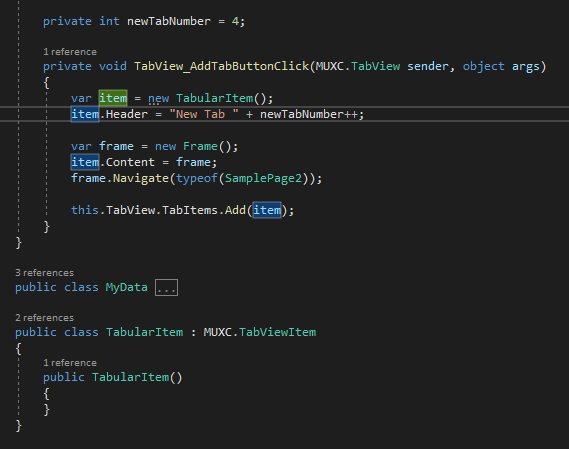 Adding a TabViewItem derived class to TabView crashes the application ...