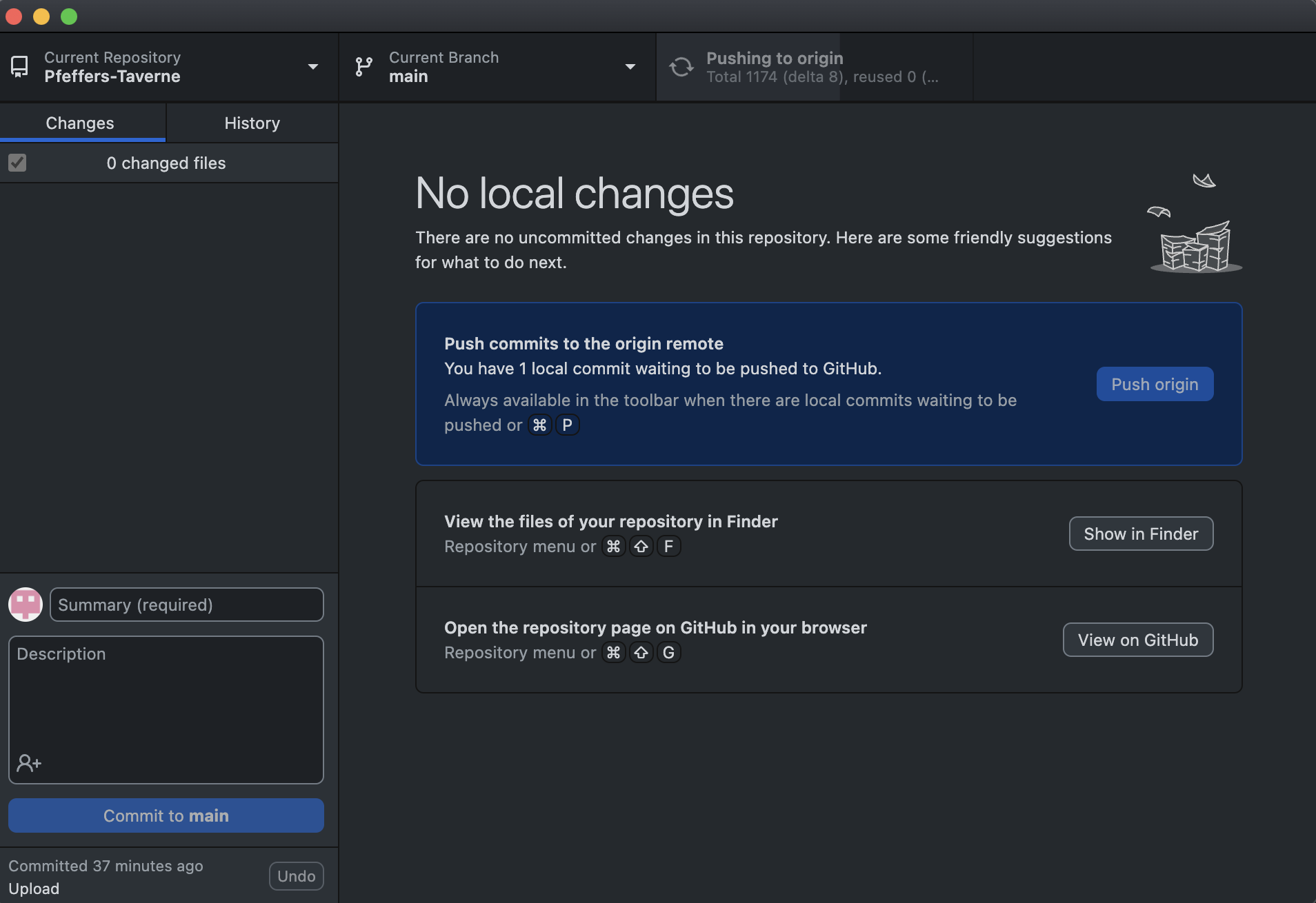 Push to origin takes forever issue 17096 desktop desktop github