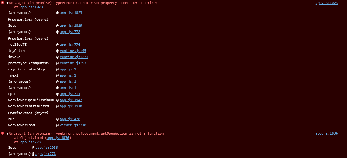 pdfDocument.getOpenAction is not a function · Issue #12113 · mozilla ...