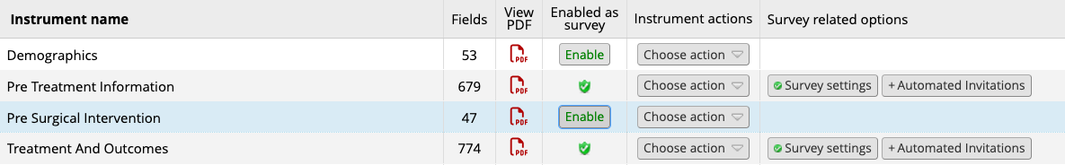 Enable-as-survey in REDCap Online Designer
